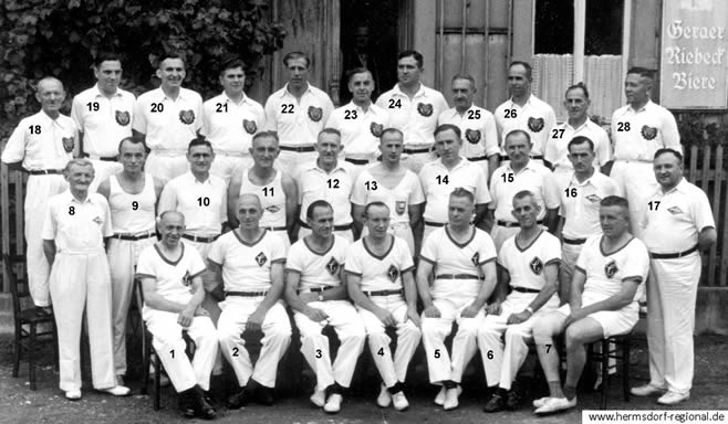 1954 Hermsdorfer Kegler mit Gästen