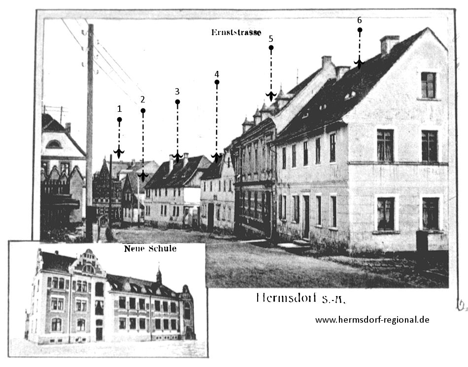 Ansicht der Ernststraße auf einer Postkarte zwischen 1906 bis 1909