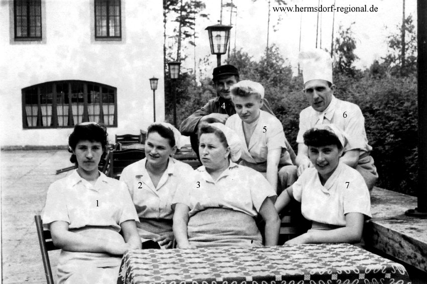 Personal des Rasthofes "Hermsdorfer Kreuz" im Jahr 1958