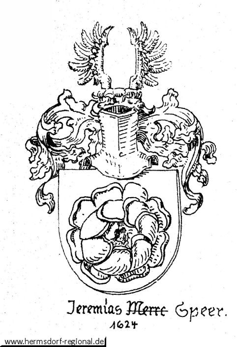 Wappen von Jeremias Merre Speer von 1624.
