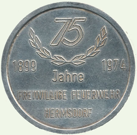 1974 Medaillen zum Jubiläum 75 Jahre FFW Hermsdorf