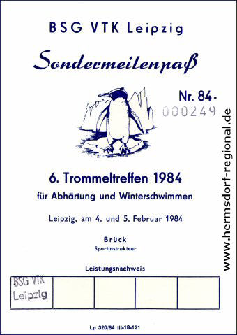 Trommeltreffen für Abhärtung und Winterschwimmen 04. und 05.02.1984 in Leipzig