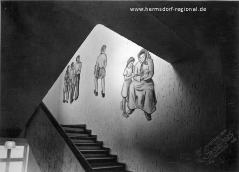 Friedensschule 1949 - Treppenaufgang