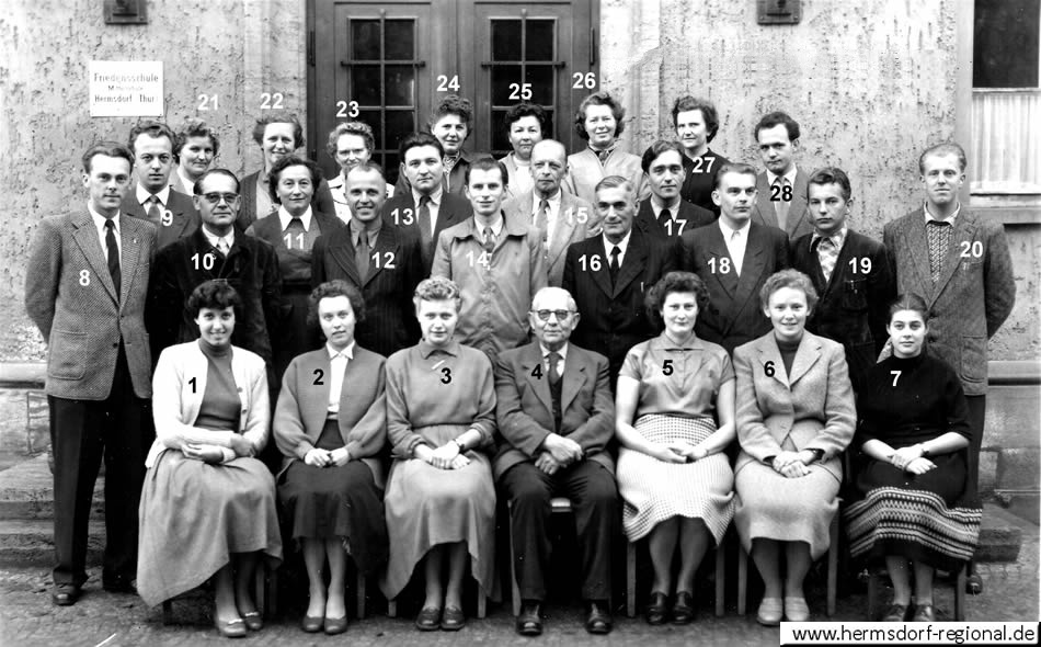 Kollegium der Friedensschule September 1957