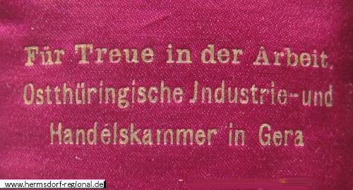 Silbermedaille der Ostthüringischen Industrie- und Handelkammer Gera