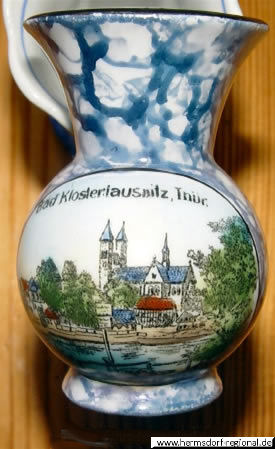 Porzellanvase mit Motiv aus Bad Klosterlausnitz