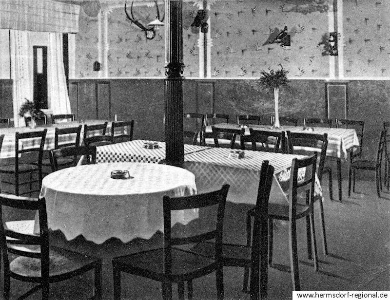 Gastraum um 1920, zu dieser Zeit Inhaber Walter Remme 