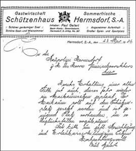 Antrag Schuetzenhaus 1926