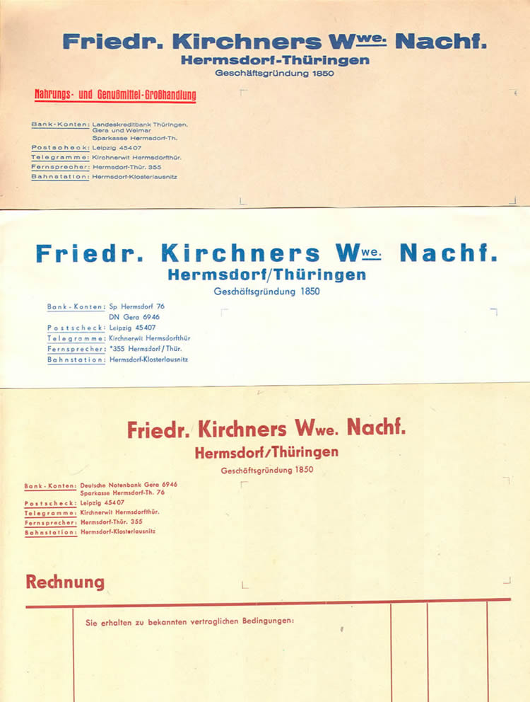 Friedrich Kirchner Witwe Nachfahren (Lebensmittel- und Holzgroßhandel)