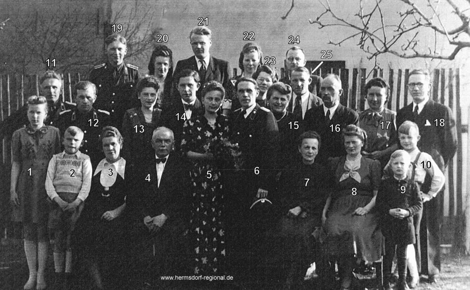 Hochzeit Renate Präßler, geborene Spernau und Horst Präßler am 16.04.1949