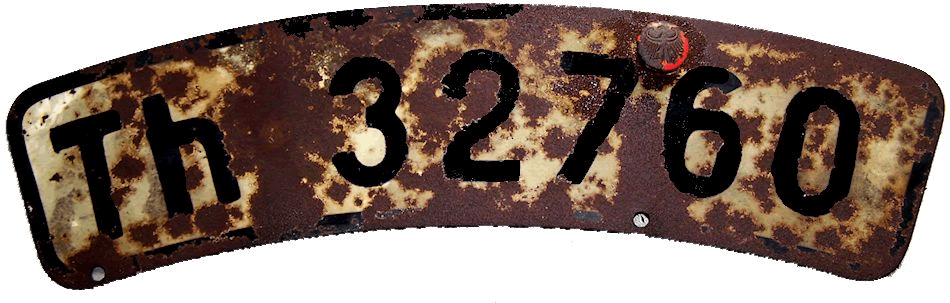 Kennzeichen für Thüringen 1945 bis 1947 ''Th 32760''