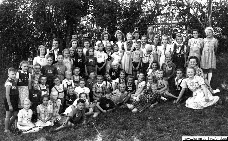 1950 oder 1951 Hermsdorfer Kinder im Ferienlager Finsterbergen