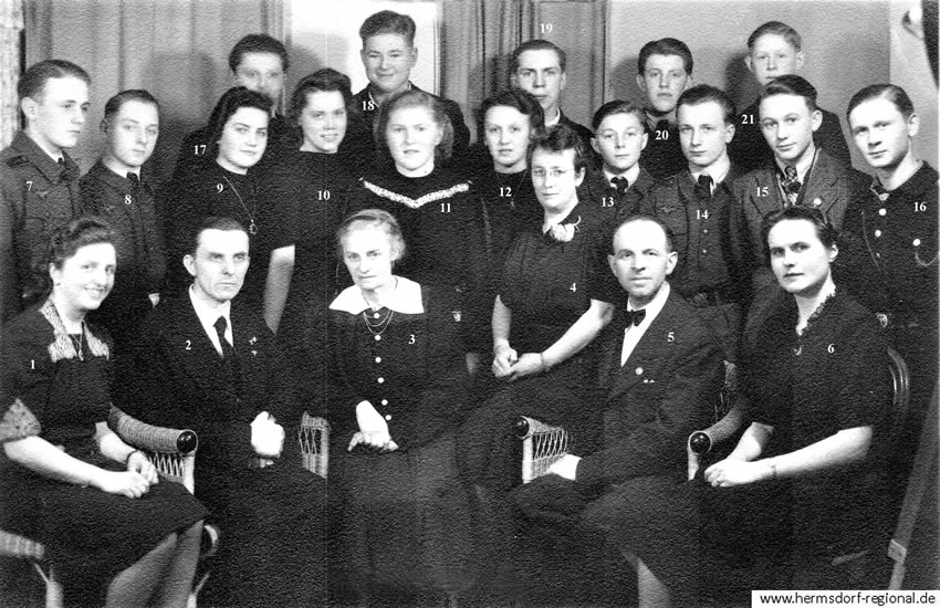 Klassenjahrgang 1934 bis 1944 Foto: 1944 Abschluss Mittelschule