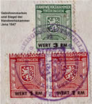 Wertmarken der Handwerkskammer Thüringen 1947 