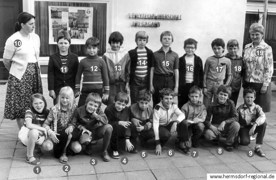 Klassenjahrgang 1980 - 1990 Foto oben: 1983 Foto darunter: 1984 Abschied aus der Grundschule - ganz unten zwei weitere Fotos