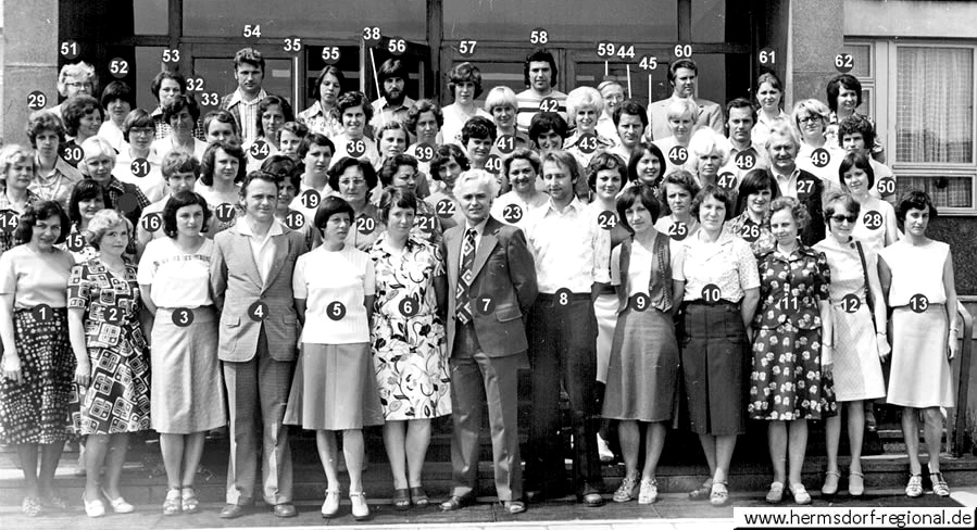 Das Kollegium der 2.POS Hermsdorf im Jahr 12.06.1977 (Lehrertag) 