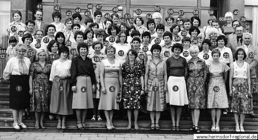 Das Kollegium der 2.POS Hermsdorf im Jahr 1980