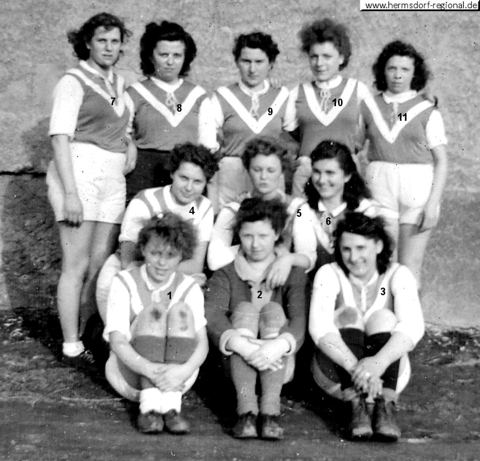 BSG "Motor Hermsdorf" Sektion Handball - 04.01.1951 Frauenmannschaft in Jena