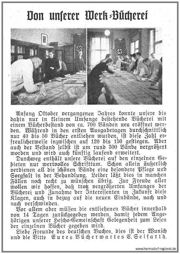 Aus der Betriebszeitung "Die HESCHO Gemeinschaft" von 1940.