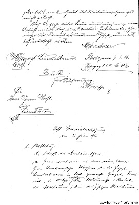 Im Jahr 1906 richtete der Amtsvorsteher Mörschner Ein Schreiben an das Herzogliche Landratsamt Roda.